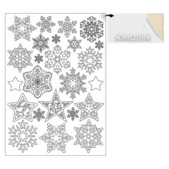 Holz-Laserbogen, Winterzeit 1, 2mm stark, beidseitig klebend, 5 Bogen