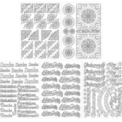 Holz-Laserbogen, Wünsche & Ornamentik, DIN A4, beidseitig klebend, 2,5mm stark, 5 Bogen