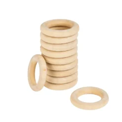 Holzringe, außen: Ø 3cm, Stärke: 7mm, naturfarben, 10 Stück