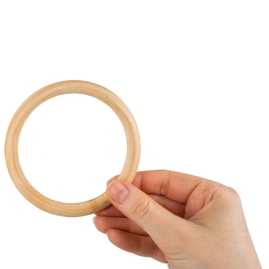 Holzringe, außen: Ø 10cm, Stärke: 10mm, naturfarben, 4 Stück
