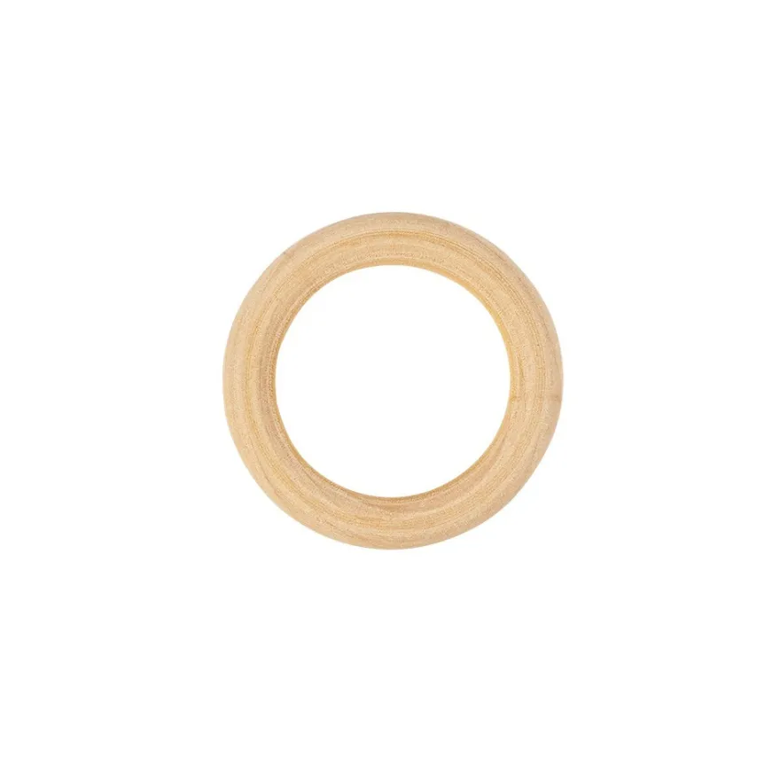 Holzringe, außen: Ø 5cm, Stärke: 8mm, naturfarben, 10 Stück
