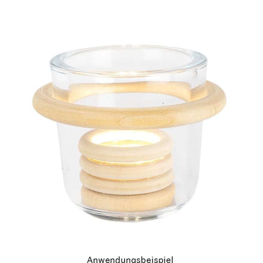 Holzringe, außen: Ø 5cm, Stärke: 8mm, naturfarben, 10 Stück