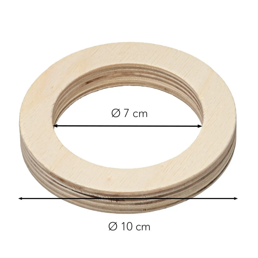 Holz-Ringrahmen, rund, 6 Größen, Stärke: 1,5cm, 6 Stück