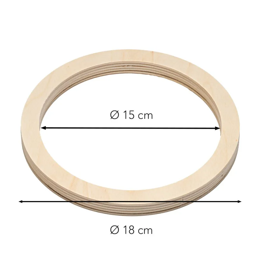 Holz-Ringrahmen, rund, 6 Größen, Stärke: 1,5cm, 6 Stück