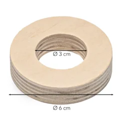 Holz-Ringrahmen, rund, 6 Größen, Stärke: 1,5cm, 6 Stück