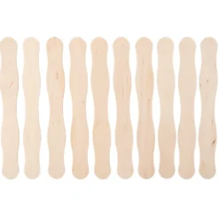 Holzstäbchen, in Wellenform, 20cm lang, 2,5cm breit, 10 Stück