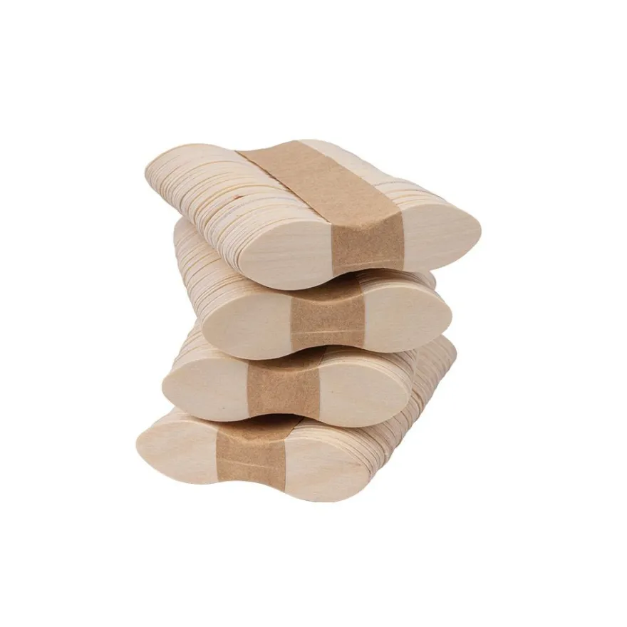 Holzstäbchen, in Wellenform 2, 6cm lang, 1,7cm breit, natur, 200 Stück