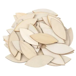 Holzstäbchen, Navette, 5cm lang, 2cm breit, natur, 50 Stück