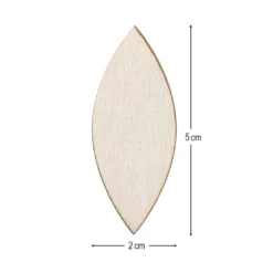 Holzstäbchen, Navette, 5cm lang, 2cm breit, natur, 50 Stück