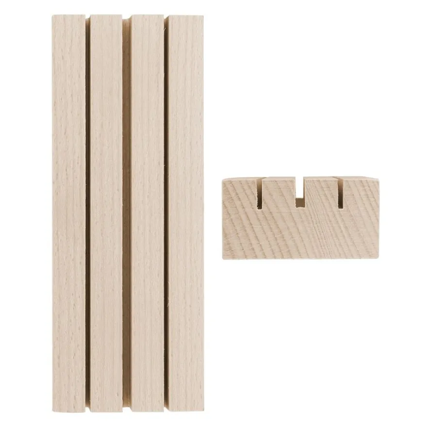 Holzständer, Rechteck, 3 Schlitze, 15,1cm x 5,2cm x 2,7cm