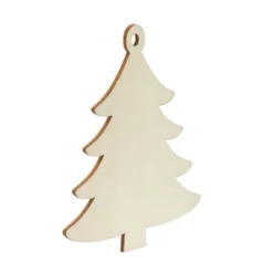 Holz-Tannen, Rohlinge, zum Aufhängen, 8cm x 7cm, flach, 2mm stark, 10 Stück
