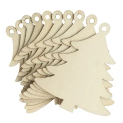 Holz-Tannen, Rohlinge, zum Aufhängen, 8cm x 7cm, flach, 2mm stark, 10 Stück
