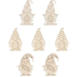 Holz-Wichtel Ostern, verschiedene Designs, 10cm hoch, 2,5mm stark, 7 Stück