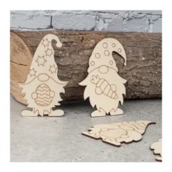 Holz-Wichtel Ostern, verschiedene Designs, 10cm hoch, 2,5mm stark, 7 Stück