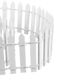 Holzzaun, Design 2, 5cm hoch, 90cm lang, zuschneidbar, weiß