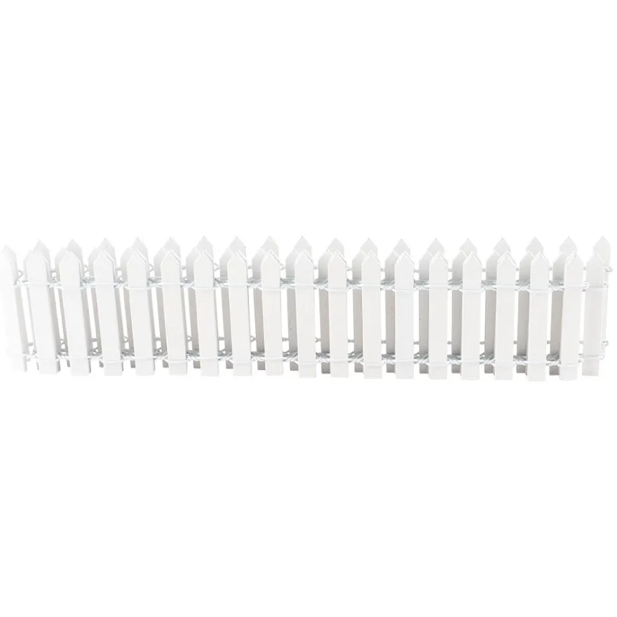Holzzaun, Design 2, 5cm hoch, 90cm lang, zuschneidbar, weiß