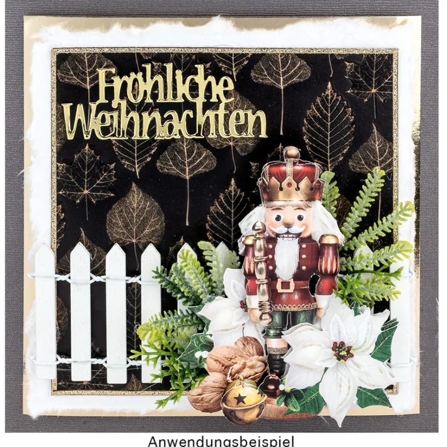 Holzzaun, Design 2, 5cm hoch, 90cm lang, zuschneidbar, weiß