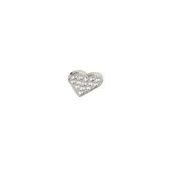 Hot-Fix Glas-Glamour, Herz, 1,4cm x 1,4cm, silber, 20 Stück