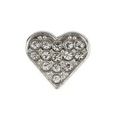 Hot-Fix Glas-Glamour, Herz, 1,4cm x 1,4cm, silber, 20 Stück