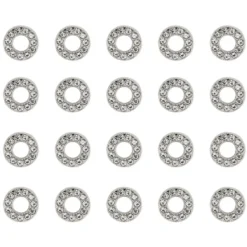 Hot-Fix Glas-Glamour, Scheibe, Ø 1,3cm, silber, 20 Stück