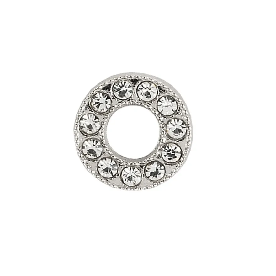 Hot-Fix Glas-Glamour, Scheibe, Ø 1,3cm, silber, 20 Stück