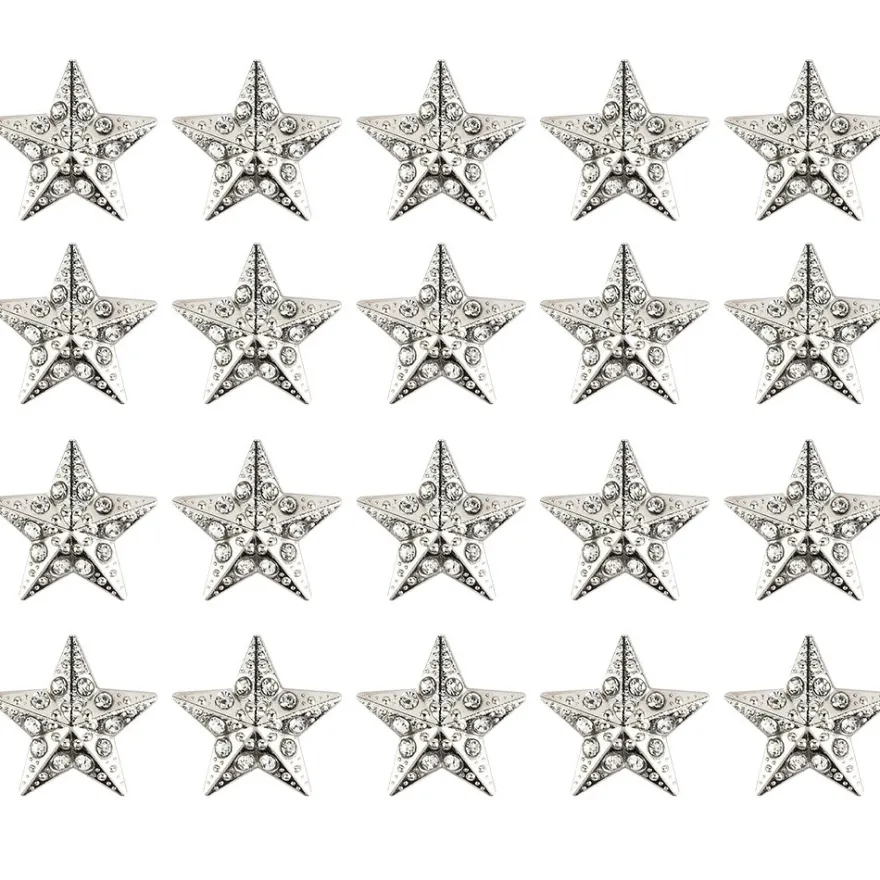 Hot-Fix Glas-Glamour, Stern 1, Ø 1,9cm, silber, 20 Stück