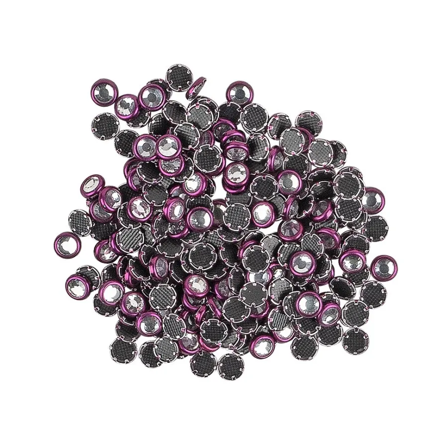 Hot-Fix Glas-Kristalle zum Aufbügeln, Ø 4mm, aubergine, 200 Stück