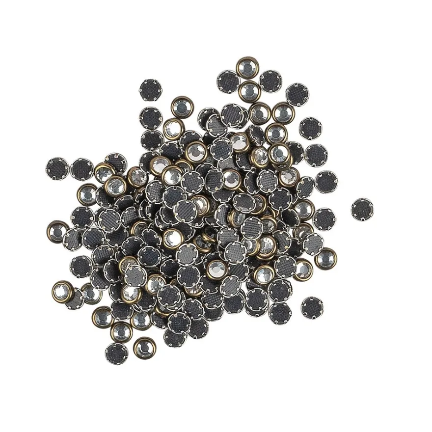 Hot-Fix Glas-Kristalle zum Aufbügeln, Ø 4mm, antikgold, 200 Stück