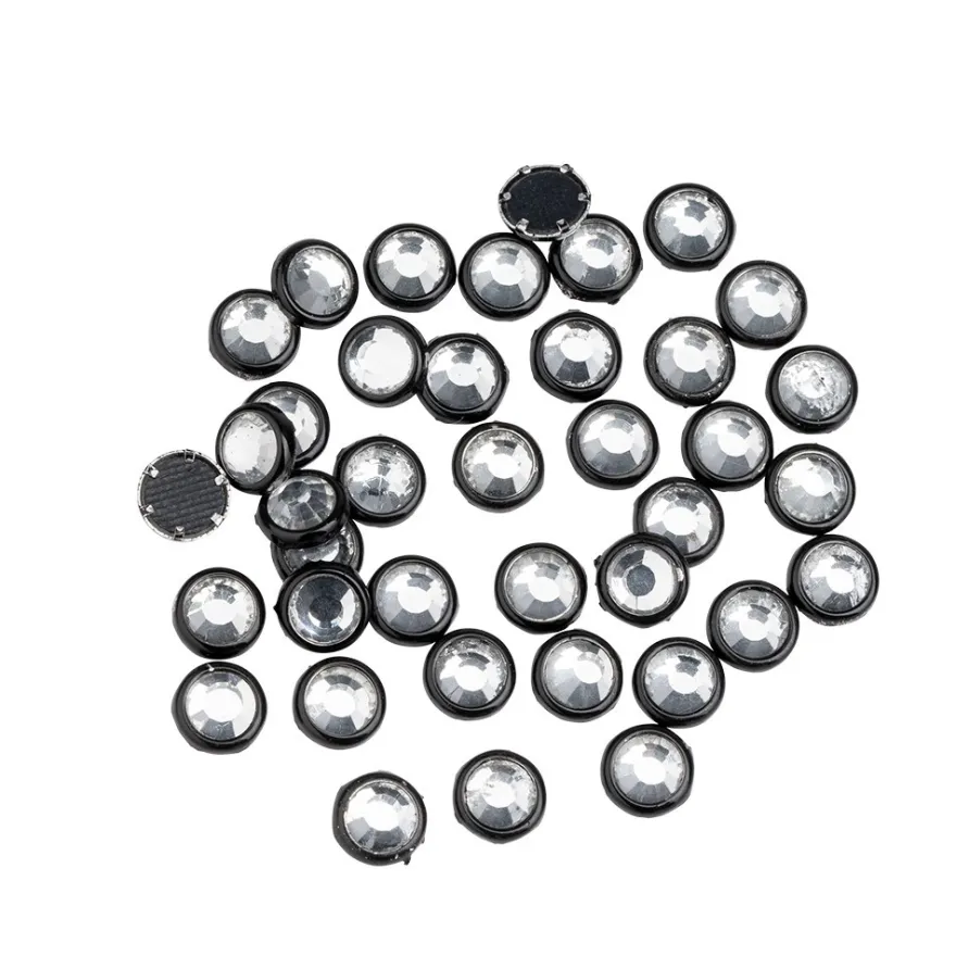 Hot-Fix Glas-Kristalle zum Aufbügeln, Ø 5mm, schwarz, 100 Stück