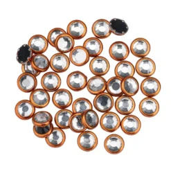 Hot-Fix Glas-Kristalle zum Aufbügeln, Ø 5mm, orange, 100 Stück