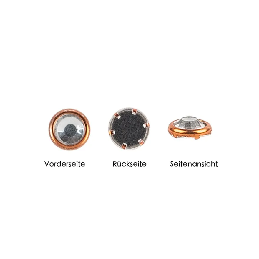 Hot-Fix Glas-Kristalle zum Aufbügeln, Ø 5mm, orange, 100 Stück