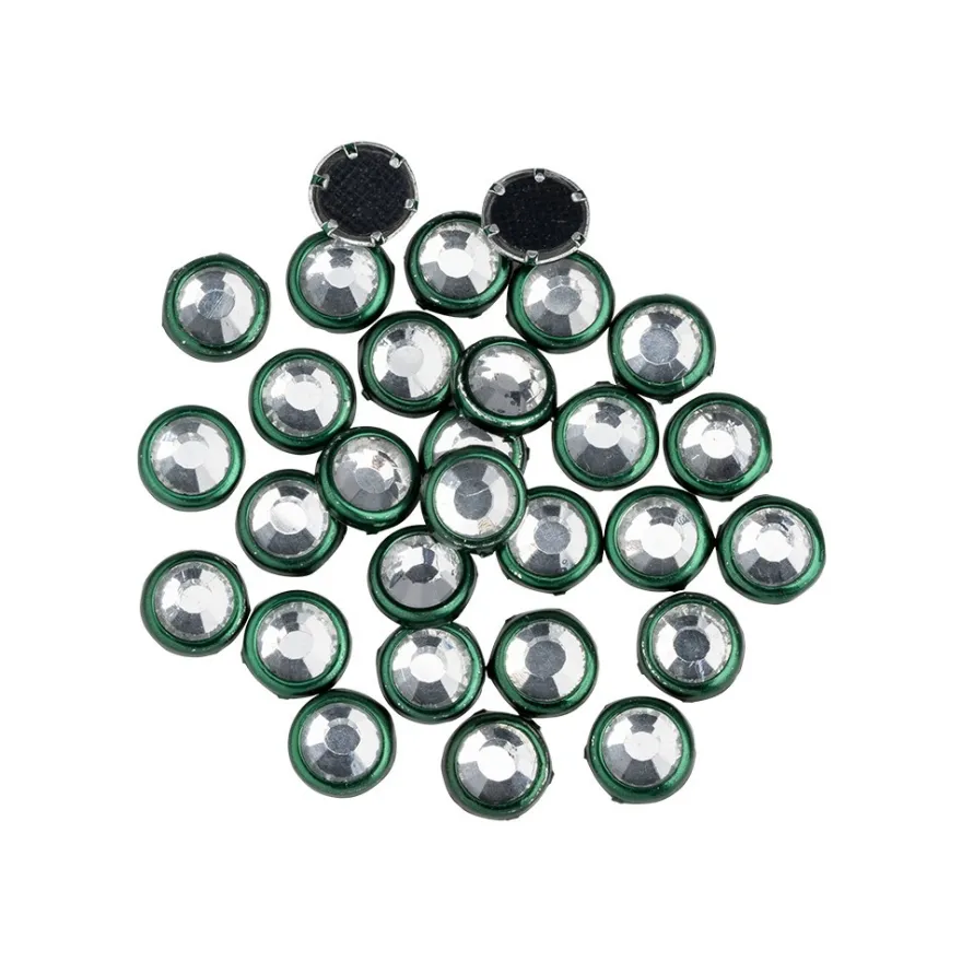 Hot-Fix Glas-Kristalle zum Aufbügeln, Ø 5mm, grün, 100 Stück