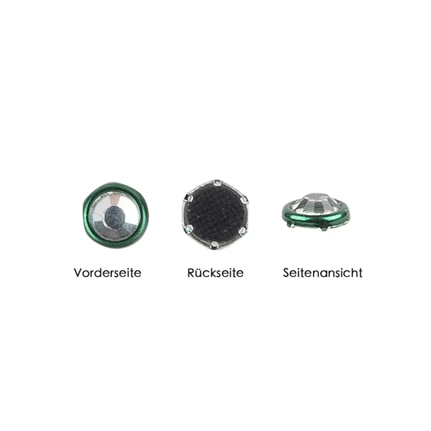 Hot-Fix Glas-Kristalle zum Aufbügeln, Ø 5mm, grün, 100 Stück