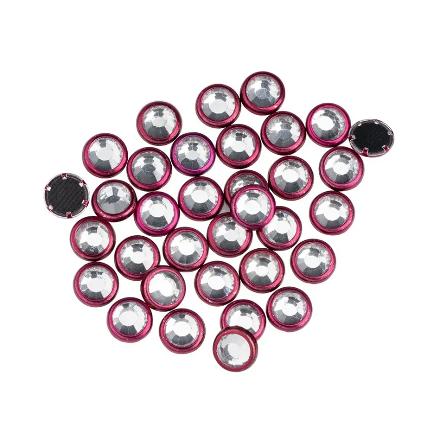 Hot-Fix Glas-Kristalle zum Aufbügeln, Ø 5mm, fuchsia, 100 Stück
