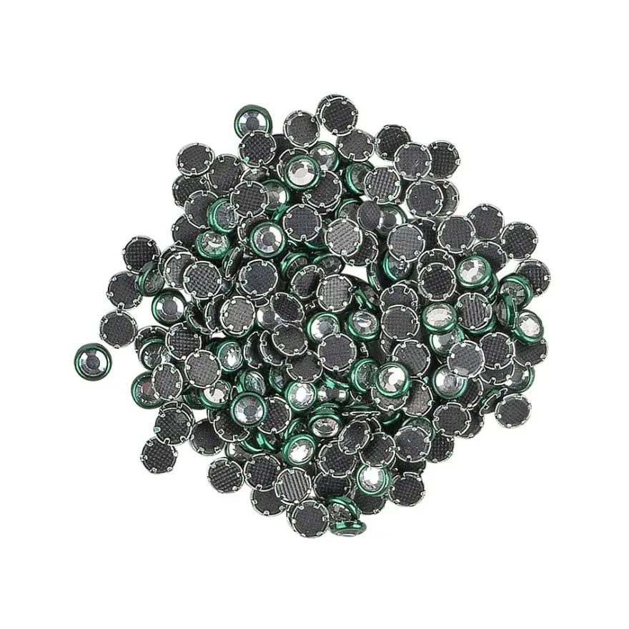 Hot-Fix Glas-Kristalle zum Aufbügeln, Ø 4mm, grün, 200 Stück