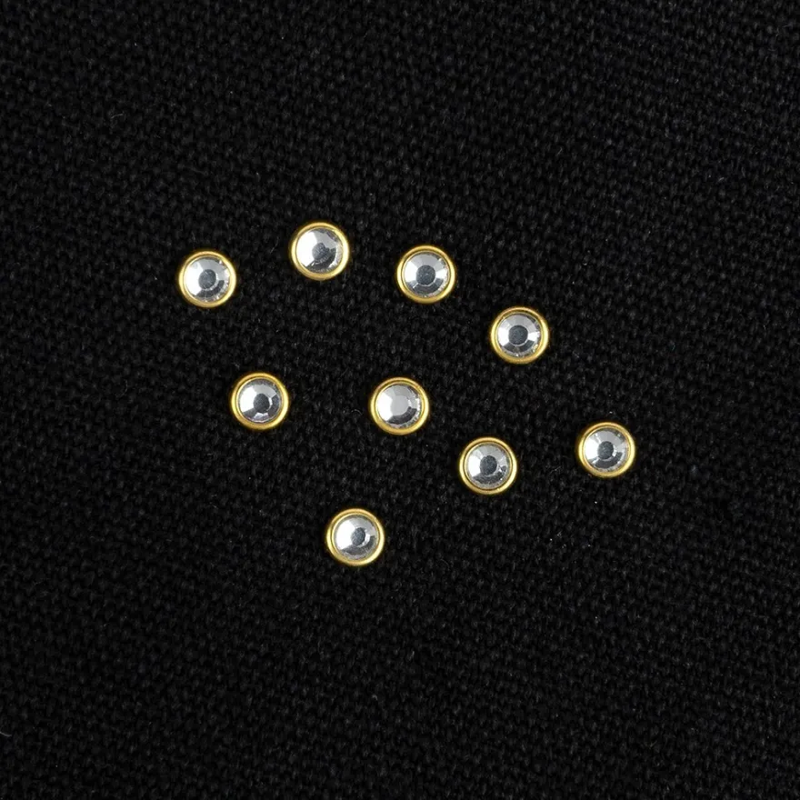 Hot-Fix Glas-Kristalle zum Aufbügeln, Ø 5mm, gold, 100 Stück