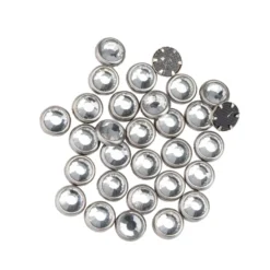 Hot-Fix Glas-Kristalle zum Aufbügeln, Ø 5mm, silber, 100 Stück