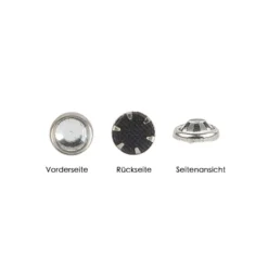 Hot-Fix Glas-Kristalle zum Aufbügeln, Ø 5mm, silber, 100 Stück
