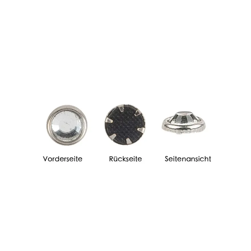 Hot-Fix Glas-Kristalle zum Aufbügeln, Ø 5mm, silber, 100 Stück