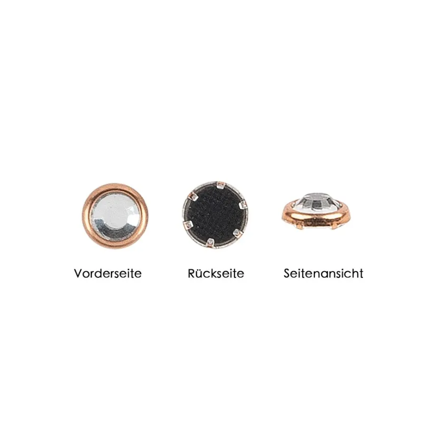 Hot-Fix Glas-Kristalle zum Aufbügeln, Ø 5mm, roségold, 100 Stück