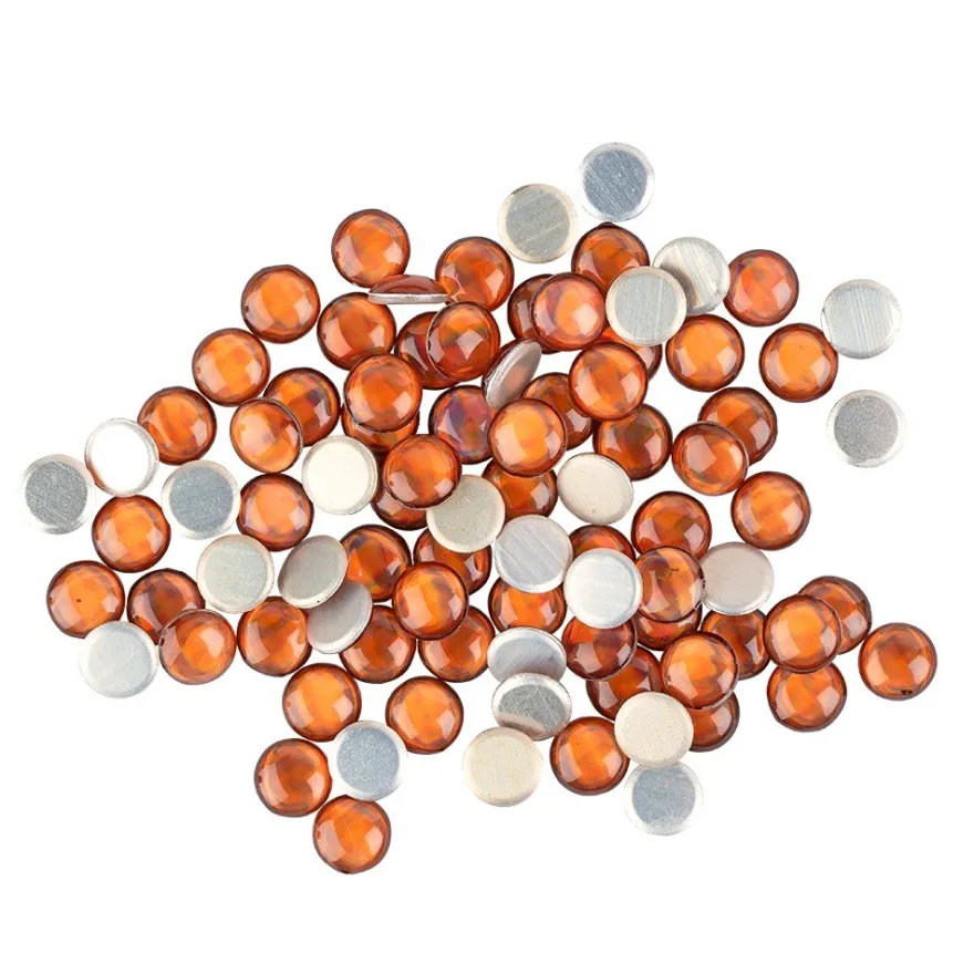 Hot-Fix Halbperlen zum Aufbügeln, Ø 6mm, orange, 100 Stück