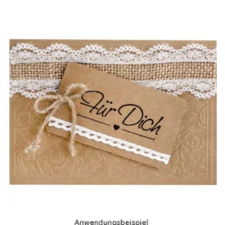 Juteband mit Spitze, 2 verschiedene Größen & Designs, je 1m, natur