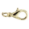 Karabiner, inkl. Spaltringe, 1,1cm x 0,6cm, hellgold, 20 Stück