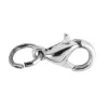 Karabiner, inkl. Spaltringe, 0,9cm x 0,5cm, silber, 25 Stück