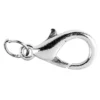 Karabiner, inkl. Spaltringe, 1,8cm x 0,9cm, silber, 12 Stück
