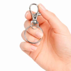 Karabiner mit Schlüsselring Maße Schlüsselring Ø2,5cm, silberfarben, 30 Stück