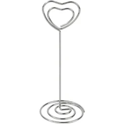 Kartenhalter, Herz, Ø 3,2cm, 8,6 cm hoch, silber, 25 Stück
