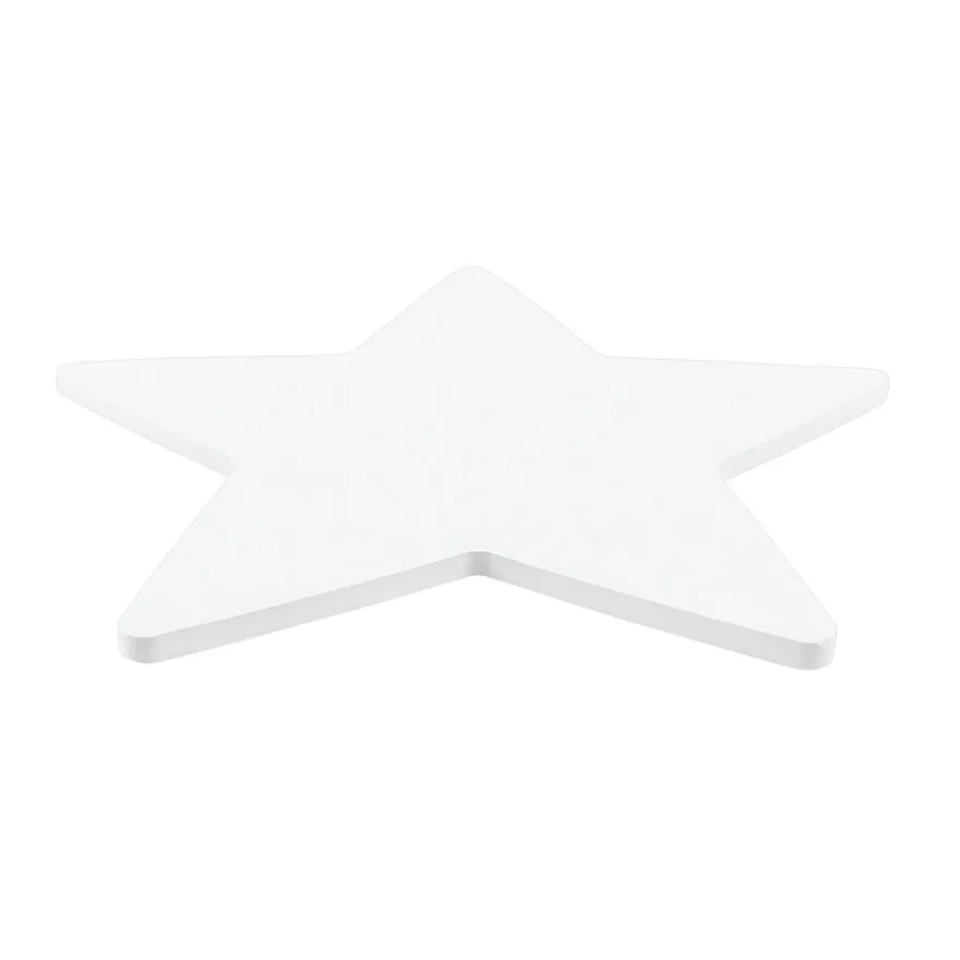 Keramik-Fliese, Stern, 19,2cm x 20cm, weiß, unbehandelt