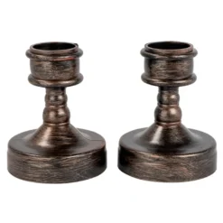Kerzenhalter, Design 1, 7cm hoch, antik-kupfer, 2 Stück
