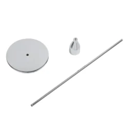 Kerzenhalter, für Stabkerzen, 3 verschiedene Höhen, Fuß Ø 10cm, silber, 3 Stück